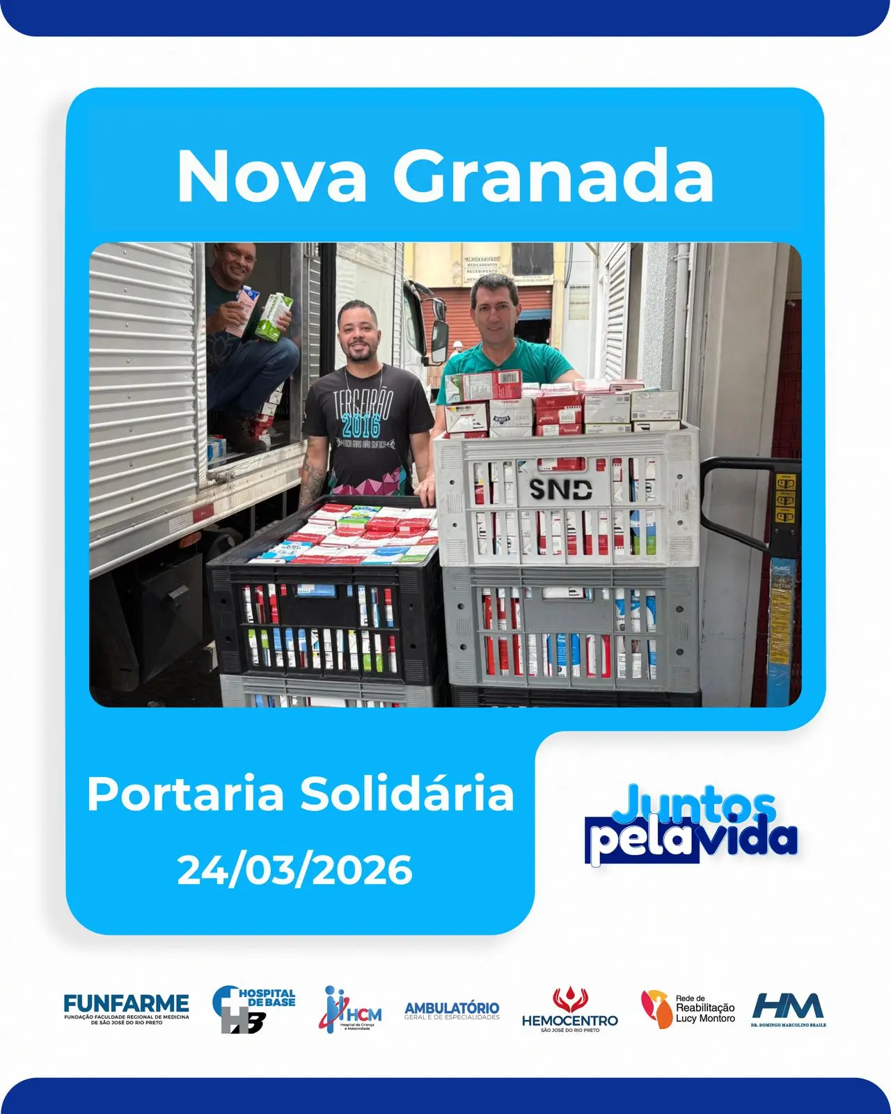 Portaria Solidária - Doação de Leites - Nova Granada-SP