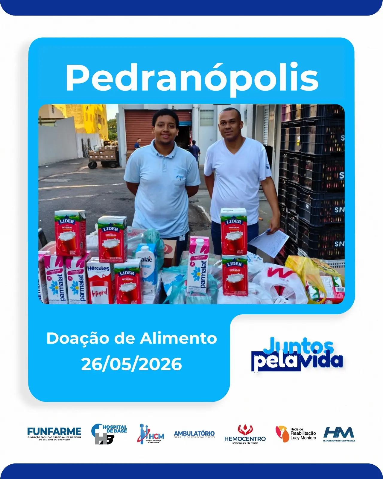 Campanha Solidária de Arrecadação de Leite - Pedranópolis-SP