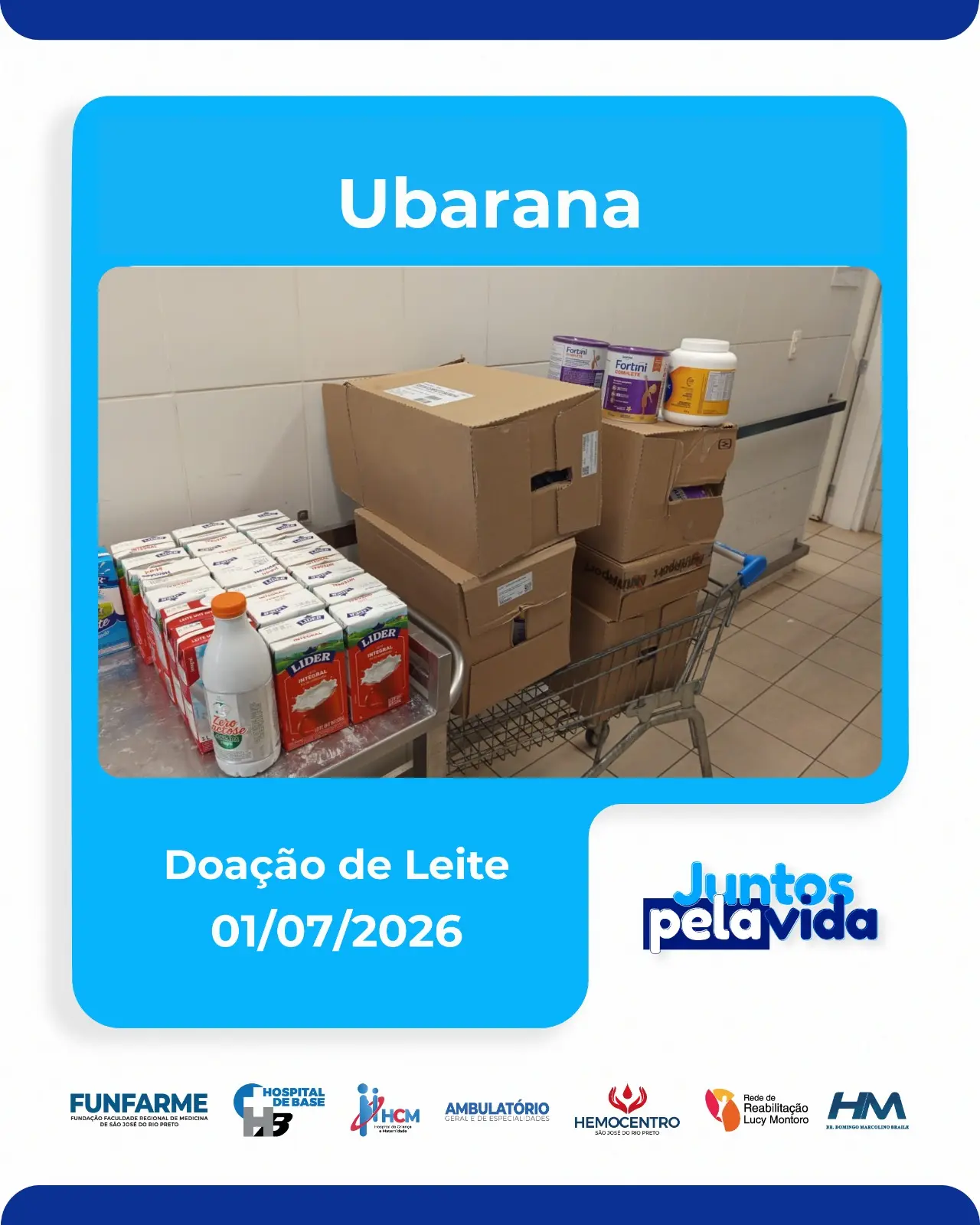 Arrecadação de Leite - 24ª Cavalgada de São Pedro de Ubarana/SP