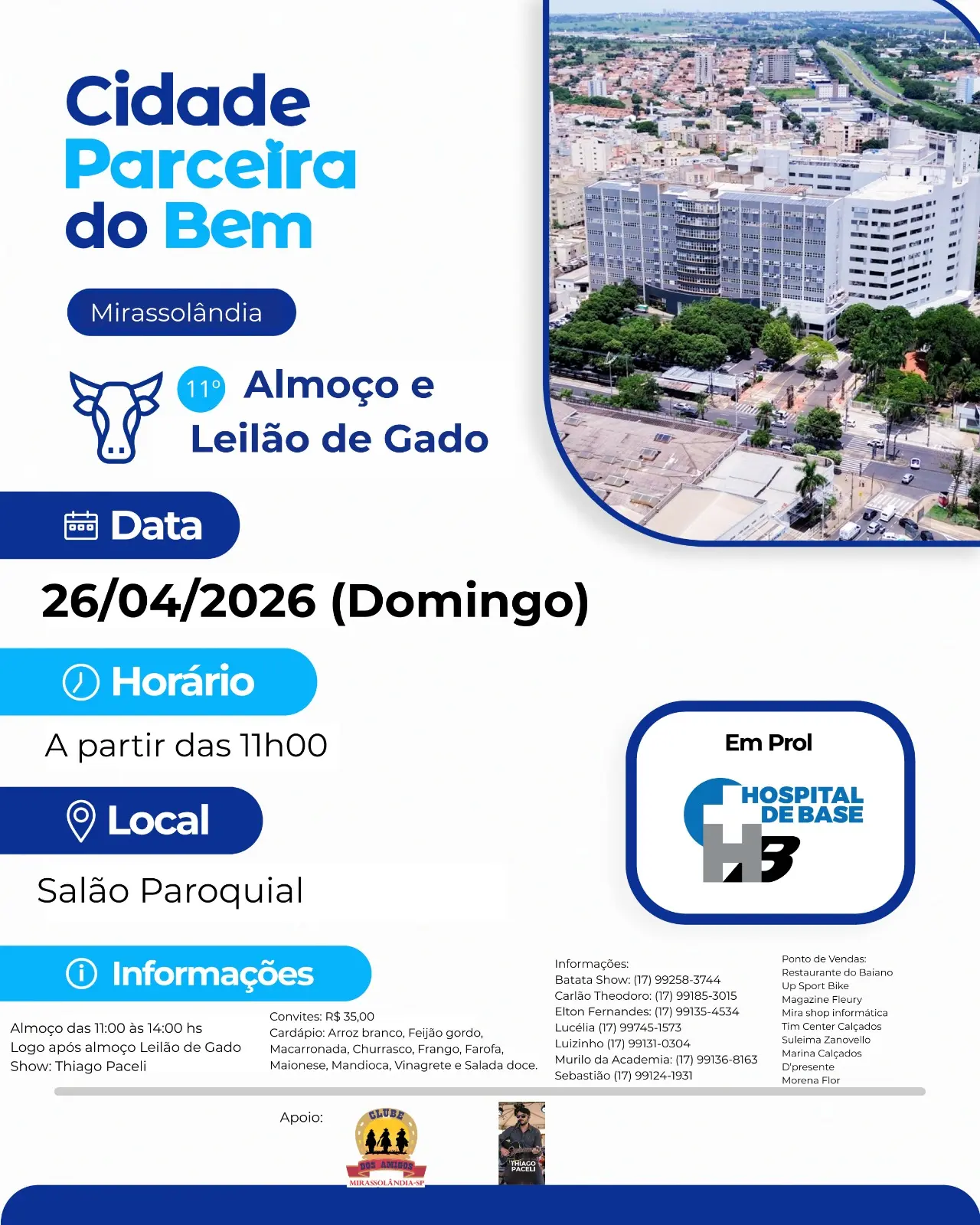 11º Almoço e Leilão de Gado de Mirassolândia-SP