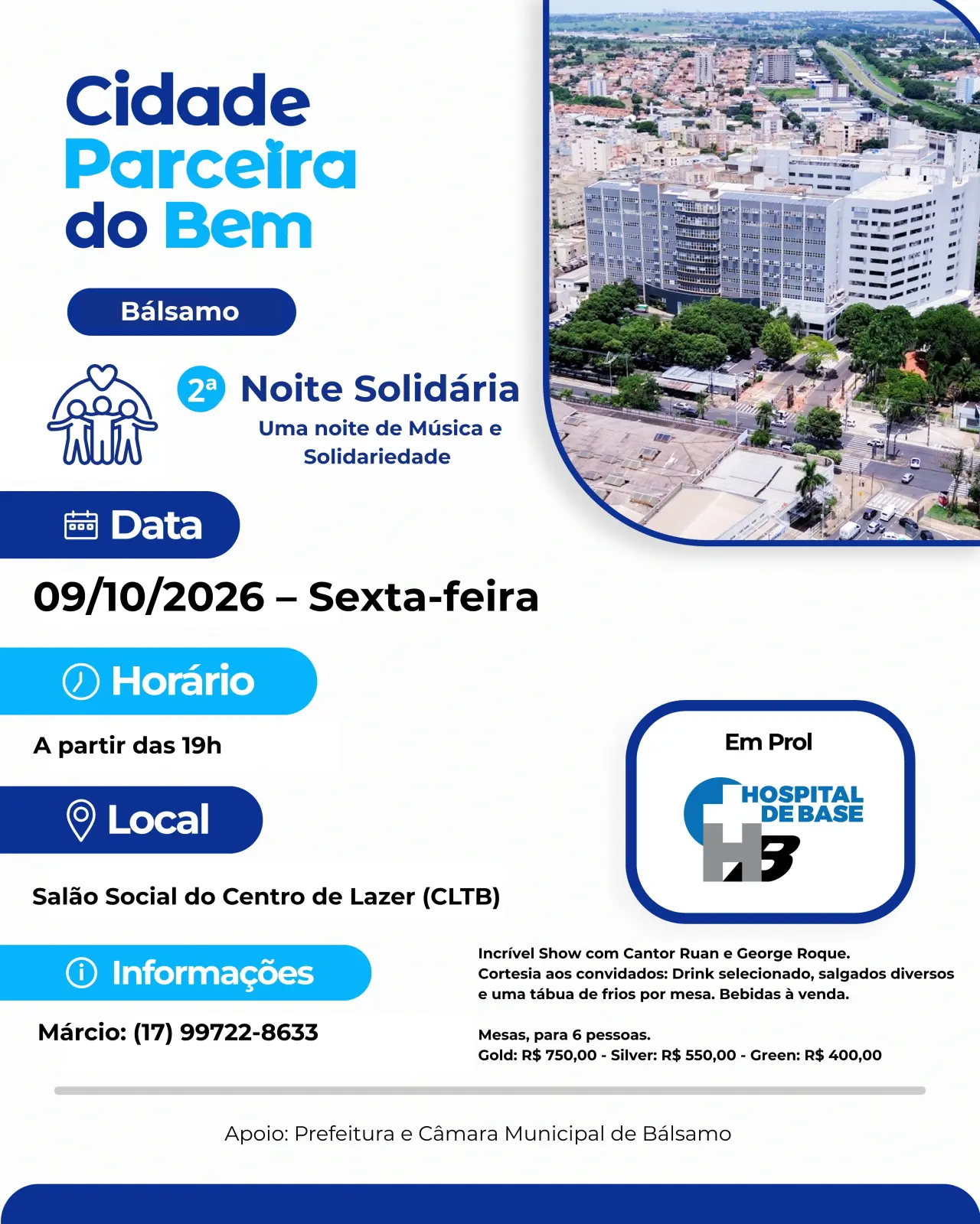2ª Noite Solidária, Uma noite de Música e Solidariedade de Bálsamo-SP