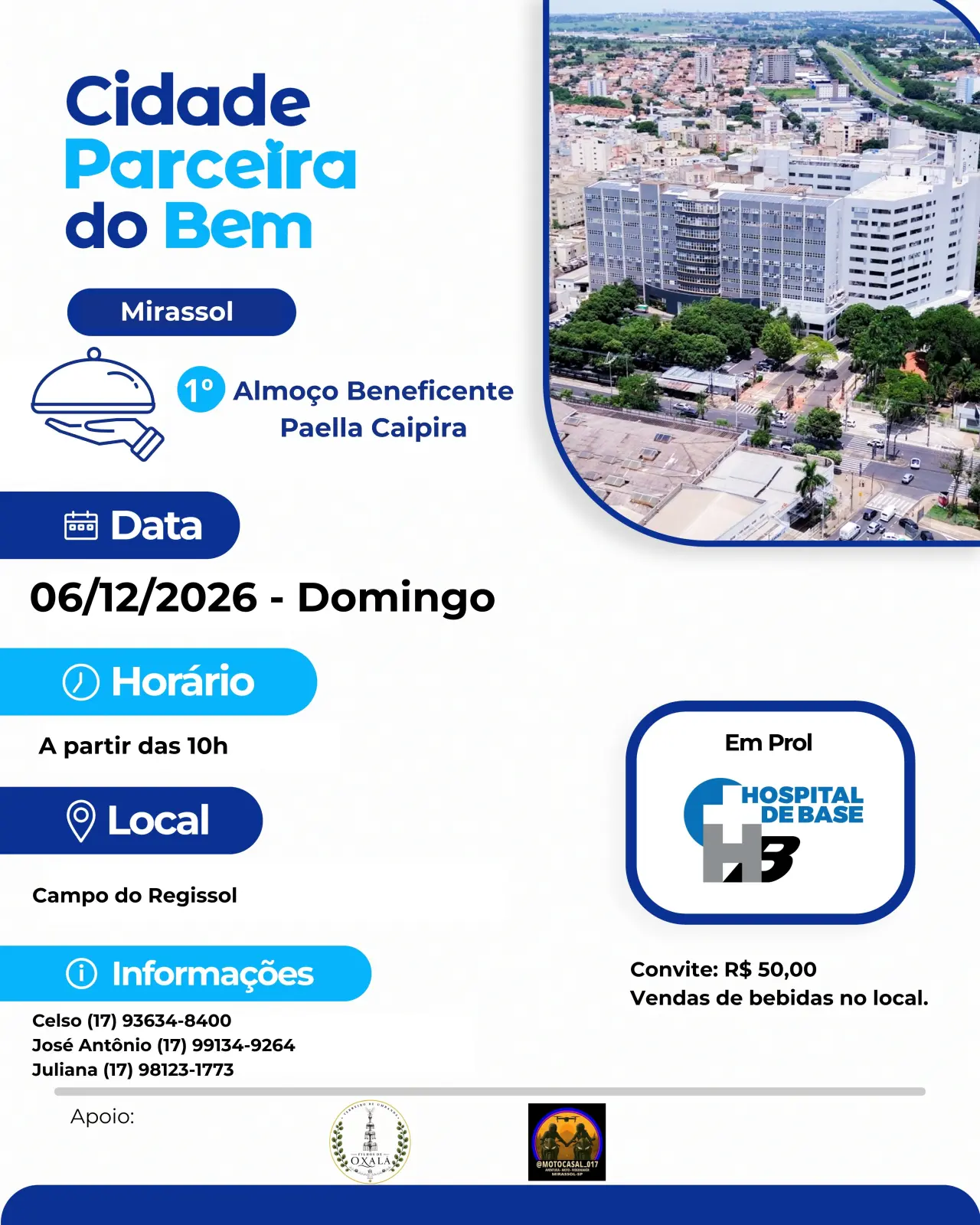 1º Almoço Beneficente e Paella Caipira de Mirassol-SP