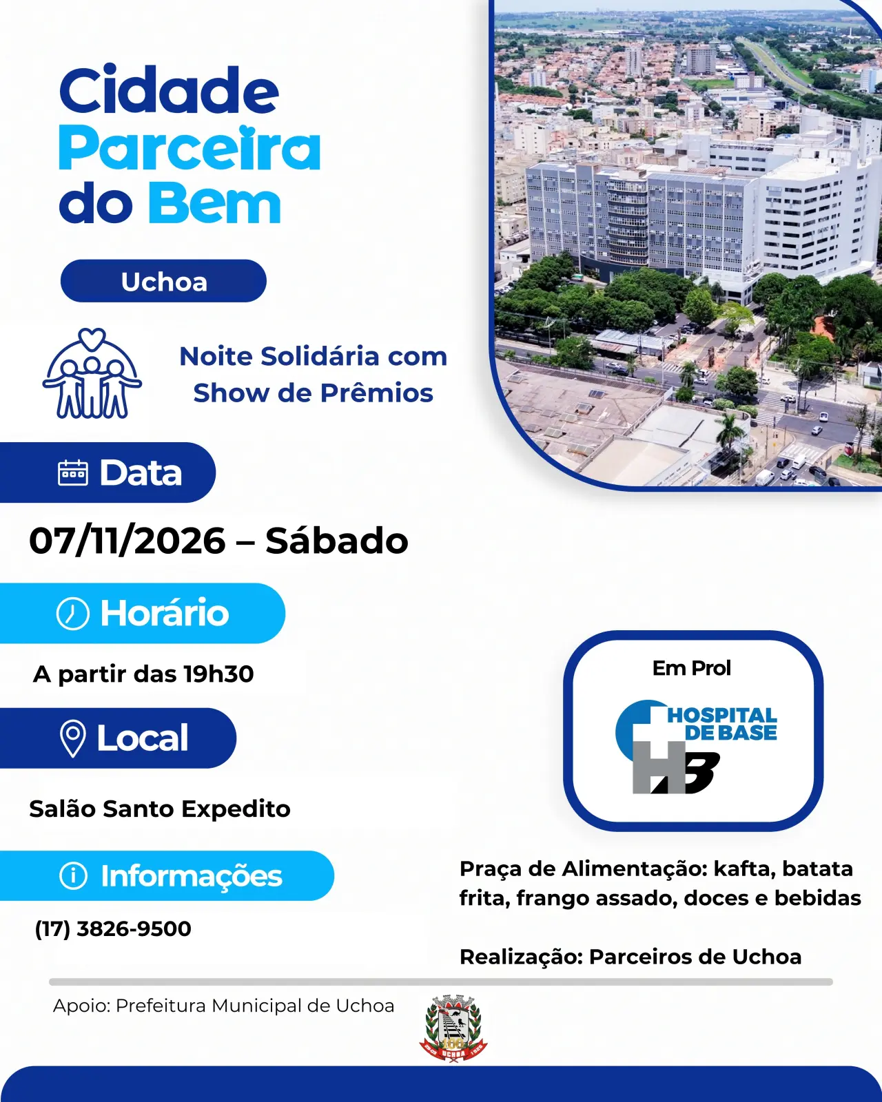 Noite Solidária com Show de Prêmios de Uchoa-SP